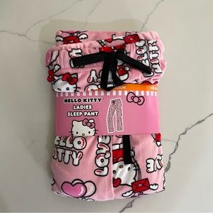 Sanrio Valentine’s day Hello Kitty Pajama Pants Fluffy Cute Pink